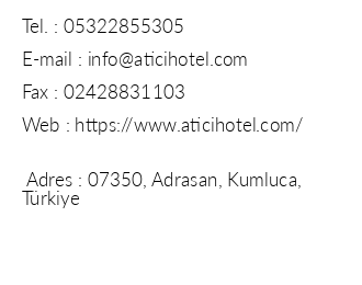 Atc Hotel iletiim bilgileri
